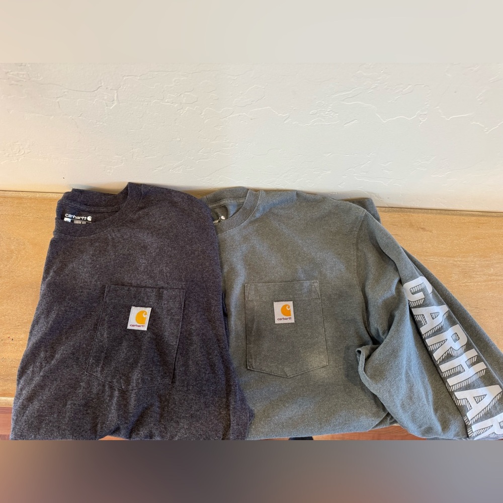 Carhartt Charcoal and Gray Pocket Tees